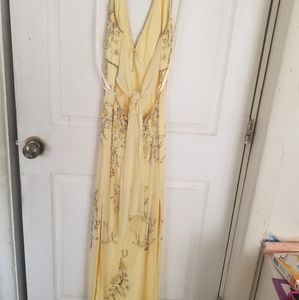 Yellow beaded evening/prom gown